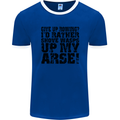 Give up Rowing? Boat Rower Coxman Funny Mens Ringer T-Shirt FotL Royal Blue/White