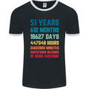 51st Birthday 51 Year Old Mens Ringer T-Shirt FotL Black/White