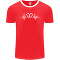 Pulse Rock Climbing Climber Climb ECG Mens Ringer T-Shirt FotL Red/White