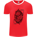 Nature is Art Mushroom Fungi Mycology Mens Ringer T-Shirt Red/White