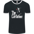 The Cat Father Parody Kitten Lover Animal Mens Ringer T-Shirt FotL Black/White