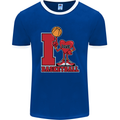 I Love Basketball Mens Ringer T-Shirt FotL Royal Blue/White