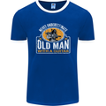 Guitar Never Underestimate an Old Man Mens Ringer T-Shirt FotL Royal Blue/White