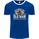 Guitar Never Underestimate an Old Man Mens Ringer T-Shirt FotL Royal Blue/White