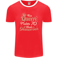 70th Birthday Queen Seventy Years Old 70 Mens Ringer T-Shirt FotL Red/White