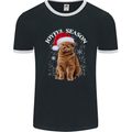 Joyful Season Christmas Funny Cat Xmas Mens Ringer T-Shirt FotL Black/White