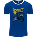 Space Adventure Astronaut Mens Ringer T-Shirt FotL Royal Blue/White