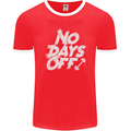 No Days Off Gym Training Top Bodybuilding Mens Ringer T-Shirt FotL Red/White