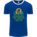 Cthulhu Monster Kraken Mens Ringer T-Shirt FotL Royal Blue/White