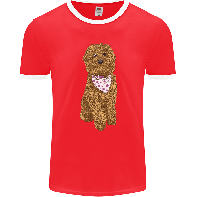 A Doodle Goldendoodle Dog Mens Ringer T-Shirt FotL Red/White
