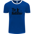 The Rodfather Funny Fishing Rod Father Mens Ringer T-Shirt FotL Royal Blue/White