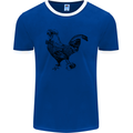 Rooster Camera Photography Photographer Mens Ringer T-Shirt FotL Royal Blue/White