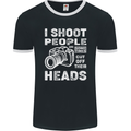 Photography I Shoot People Photographer Mens Ringer T-Shirt FotL Black/White