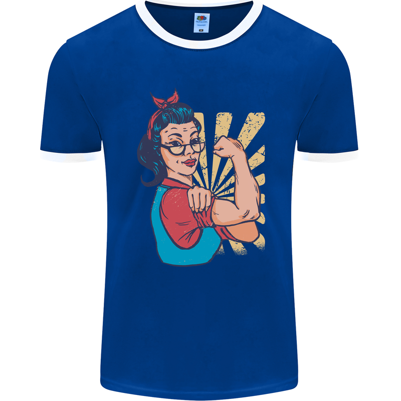 Strong Successful Woman Mens Ringer T-Shirt FotL Royal Blue/White