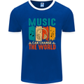 Music Can Change the World Mens Ringer T-Shirt FotL Royal Blue/White