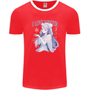 I Love Winter Anime Japanese Text Mens Ringer T-Shirt FotL Red/White
