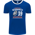 39 Year Wedding Anniversary 39th Rugby Mens Ringer T-Shirt FotL Royal Blue/White