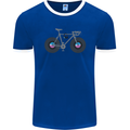 Cycling Music Cyclist Funny Bicycle Bike Mens Ringer T-Shirt FotL Royal Blue/White