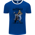 Not a Backrest Female Biker Motorcycle Mens Ringer T-Shirt Royal Blue/White