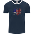 American Eagle Flag 4th of July USA Mens Ringer T-Shirt FotL Navy Blue/White