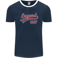 Legend Since 36th Birthday 1987 Mens Ringer T-Shirt FotL Navy Blue/White