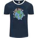 Environment Help Me Climate Change Mens Ringer T-Shirt FotL Navy Blue/White
