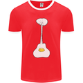 Funny Egg Guitar Acoustic Electric Bass Mens Ringer T-Shirt FotL Red/White