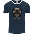 Greek Helmet Gym Training Top Spartan MMA Mens Ringer T-Shirt FotL Navy Blue/White