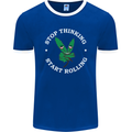 Rolling Funny Bong Weed Cannabis Drugs Mens Ringer T-Shirt FotL Royal Blue/White