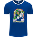 Lepricorn Funny St Patricks Day Leprechaun Mens White Ringer T-Shirt Royal Blue/White