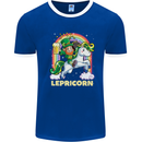 Lepricorn Funny St Patricks Day Leprechaun Mens White Ringer T-Shirt Royal Blue/White