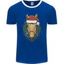 A Christmas Horse Equestrian Mens Ringer T-Shirt FotL Royal Blue/White