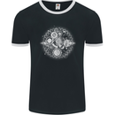 Universe Clock Cosmos Planets Space Mens Ringer T-Shirt FotL Black/White