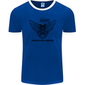 Irritable Owl Syndrome Bowel IBS Funny Mens Ringer T-Shirt FotL Royal Blue/White