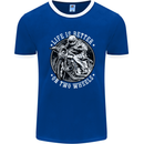 Life Is Better On Two Wheels Mens Ringer T-Shirt FotL Royal Blue/White