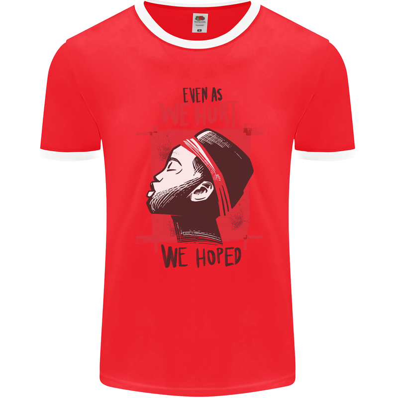 African Woman Even When We Hurt We Hoped Mens Ringer T-Shirt FotL Red/White