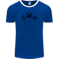 Drum Kit Pulse ECG Drummer Drumming Drum Mens Ringer T-Shirt FotL Royal Blue/White