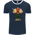 Octoberfest Man With Beer Mens Ringer T-Shirt FotL Navy Blue/White