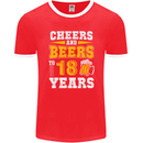 18th Birthday 18 Year Old Funny Alcohol Mens Ringer T-Shirt FotL Red/White