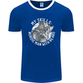 Nordic Man With Beard Funny Viking Mens Ringer T-Shirt FotL Royal Blue/White