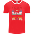 I Paused My Game to Be Here Gaming Gamer Mens Ringer T-Shirt FotL Red/White