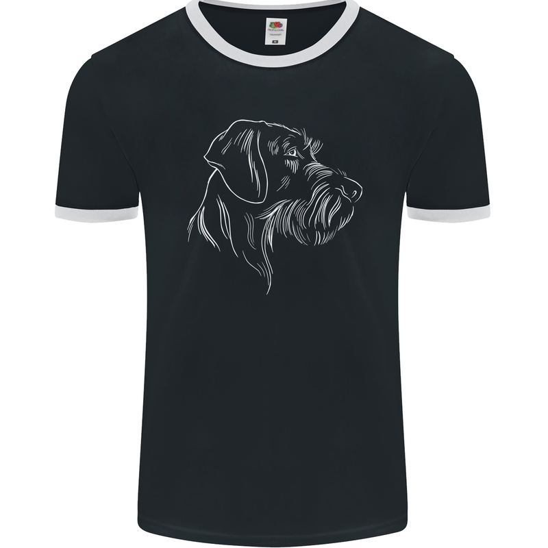 German Wirehaired Pointer Mens Ringer T-Shirt FotL Black/White