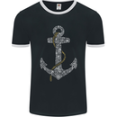 Sailing Anchor Sailor Boat Captain Ship Mens Ringer T-Shirt FotL Black/White
