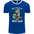 St Patricks Day Great Again Donald Trump Mens Ringer T-Shirt FotL Royal Blue/White