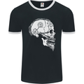 Viking Skull Thor Valhalla Norse Mythology Mens Ringer T-Shirt FotL Black/White