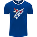 Taekwondo Fighter Mixed Martial Arts MMA Mens Ringer T-Shirt FotL Royal Blue/White