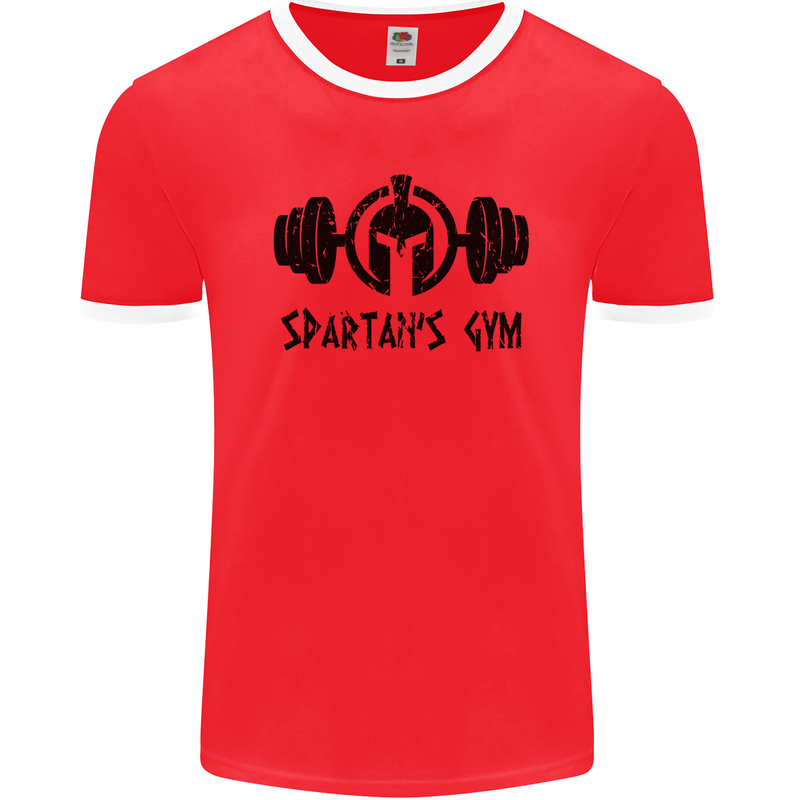 Spartans Gym Mens Ringer T-Shirt FotL Red/White