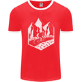 DH Downhill Mountain Biking Cycling Bicycle Mens Ringer T-Shirt FotL Red/White