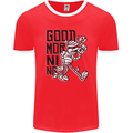 Good Morning Mummy Coffee Halloween Mens White Ringer T-Shirt Red/White