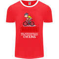 May Start Talking About Cycling Funny Mens Ringer T-Shirt FotL Red/White